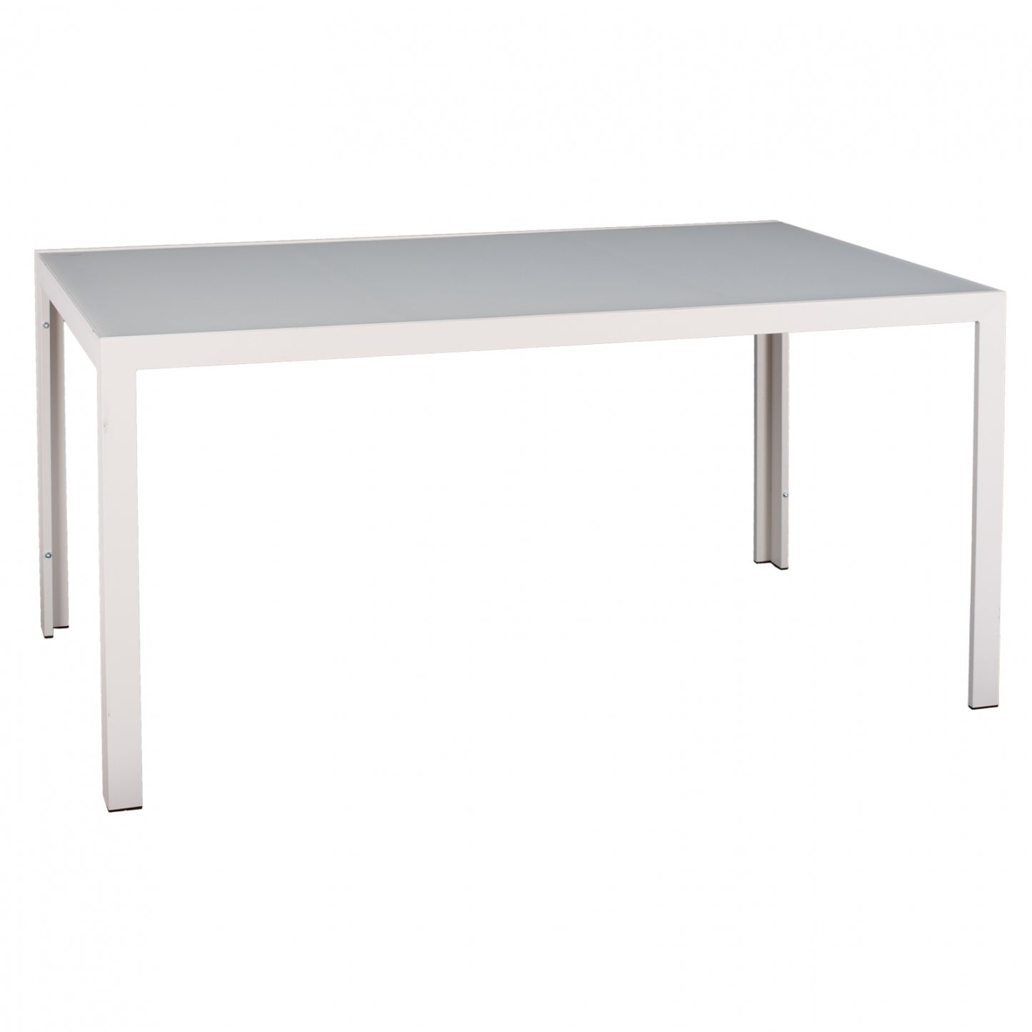 METALLIC TABLE ICE WHITE WITH GLASS HM5767.03 150X90Χ75cm. image 1