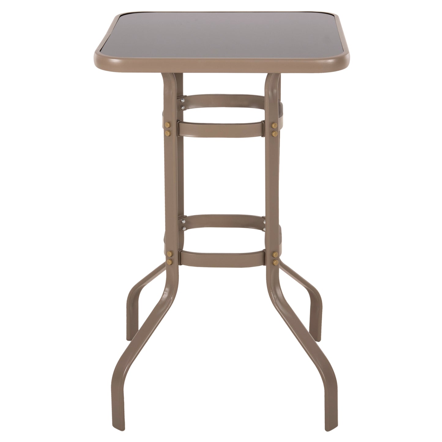 BAR TABLE SQUARE FIGGY HM6066.04 METALLIC CHAMPAGNE-COLORED-TEMPERED GLASS 60x60x100Hcm.