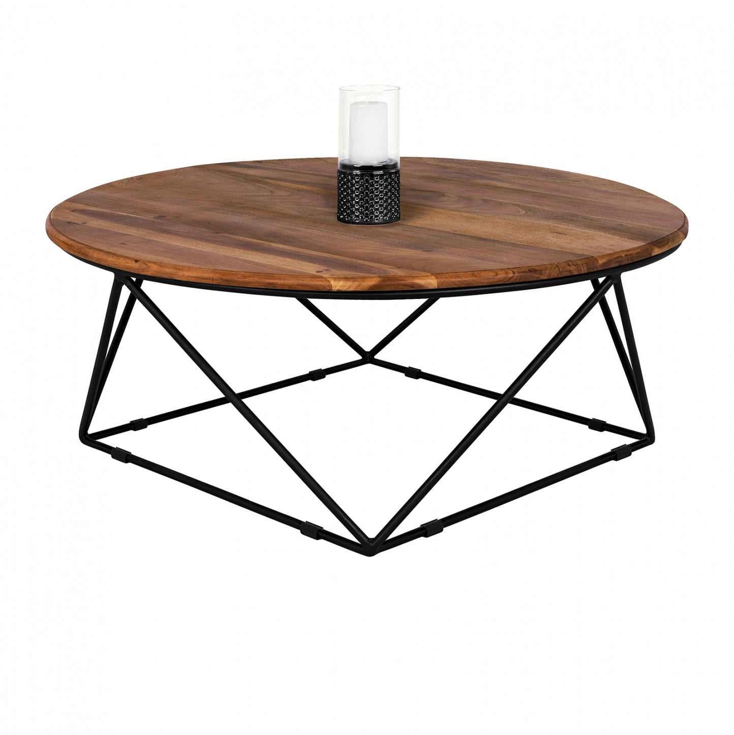 Coffee Table Berlin HM8201.11 solid acacia wood Φ90X36,5Η image 1