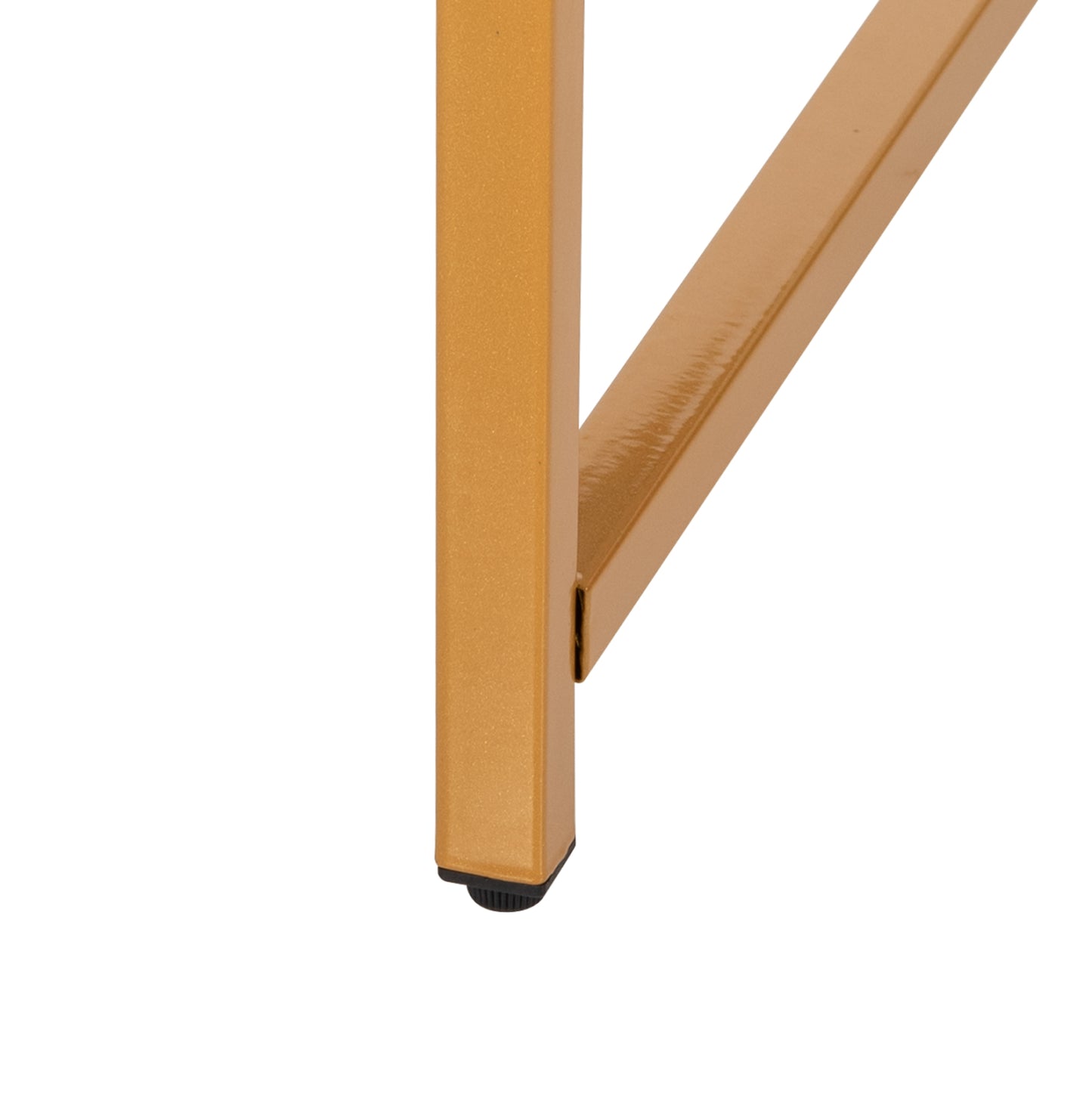 Кафе маса с бял мрамор и златни крака Φ80x48,5Hcm
