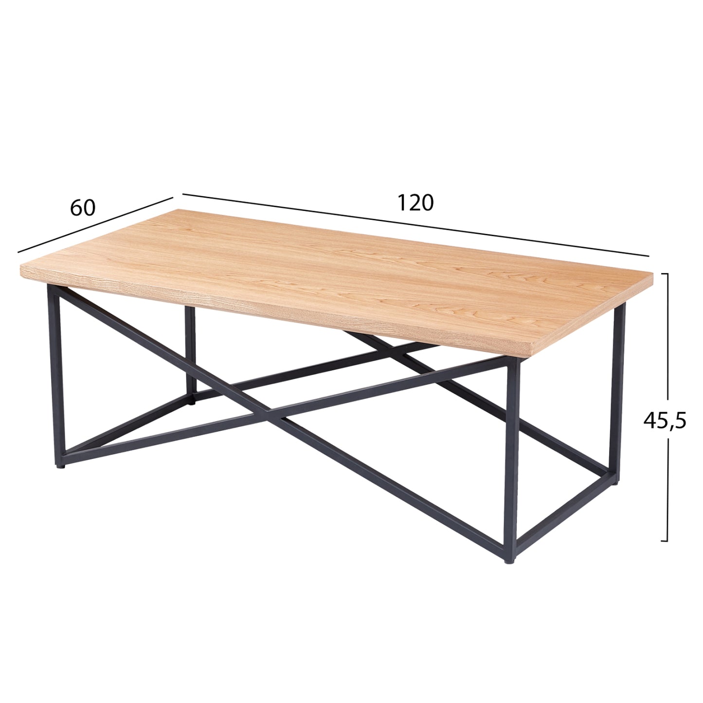 Дървен Кафеничка HM9469.01 в Естествен и Рустик Стил 120x60x45,5Hcm