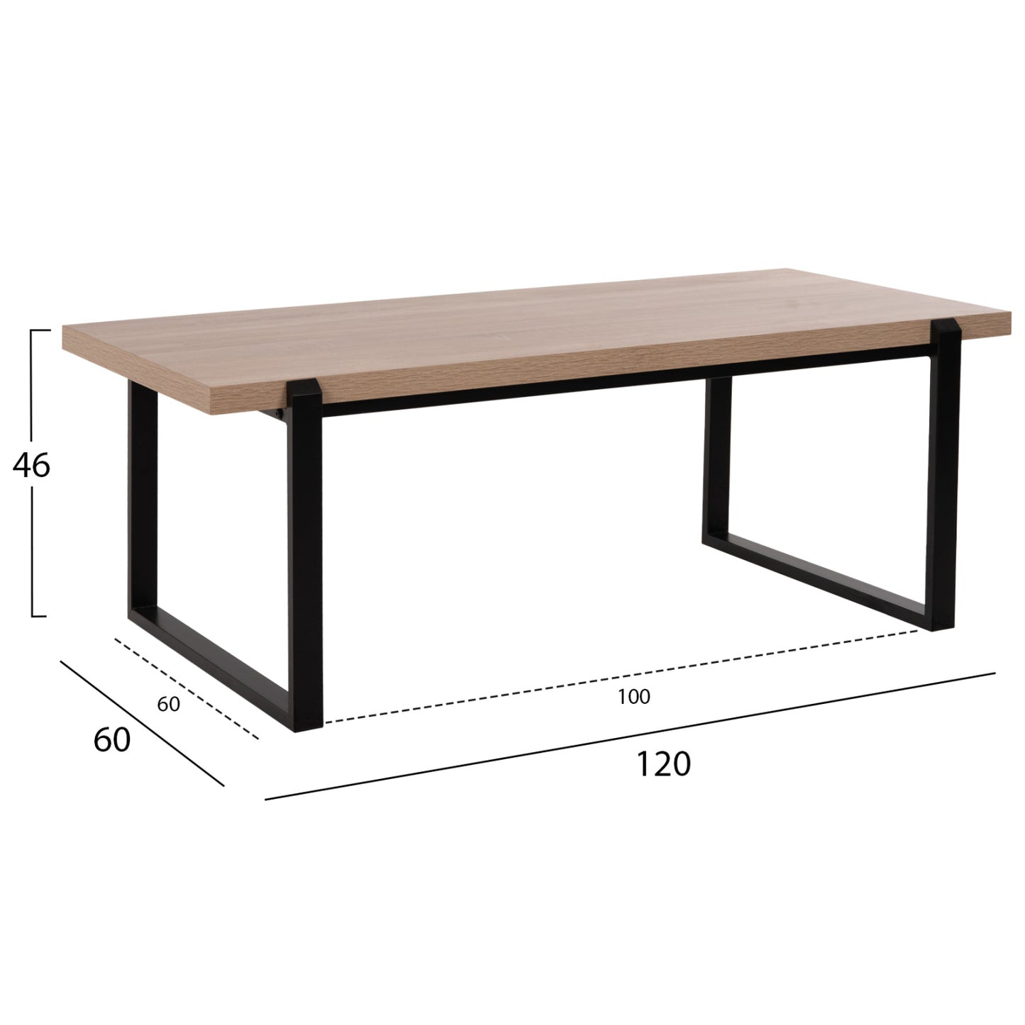 Кафе маса ШАБЕН с MDF плот и метална основа
