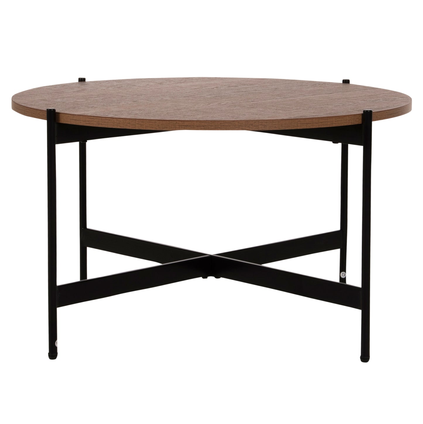 Кафе маса с MDF плот и черна метална основа Φ80x45Hcm