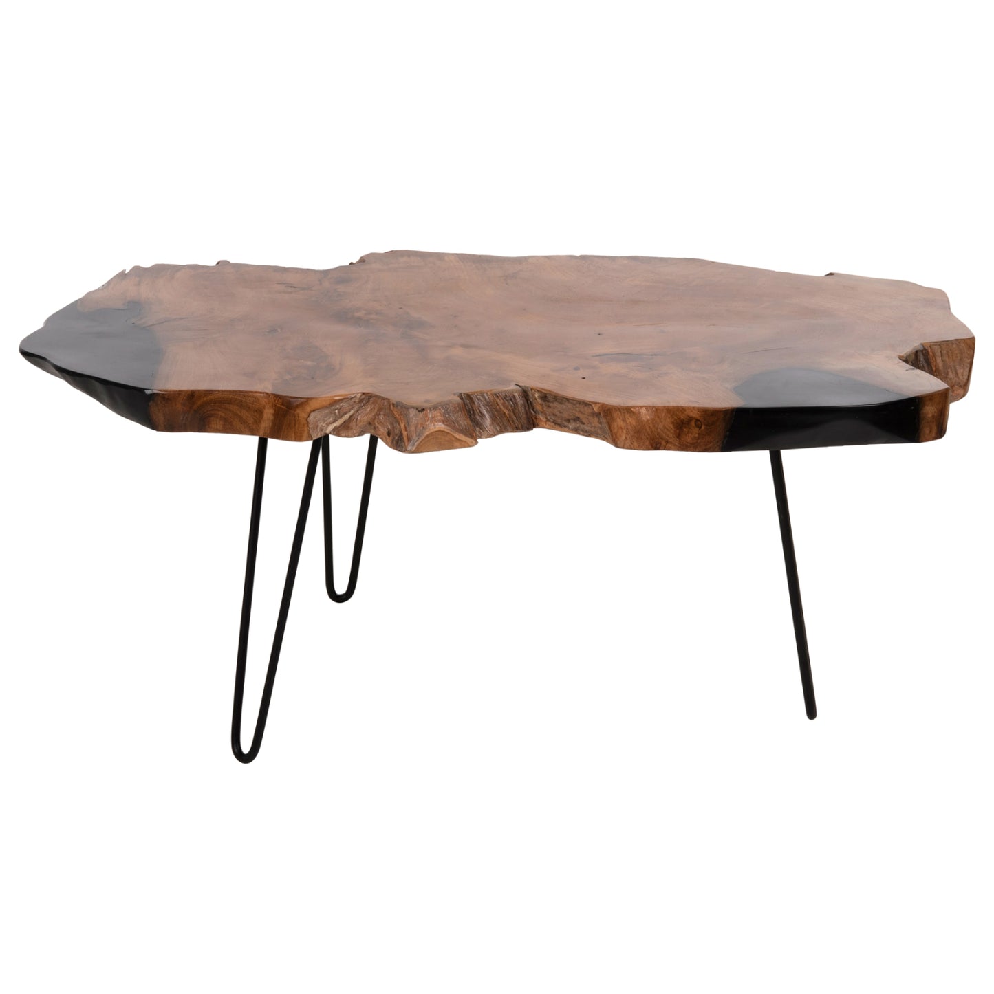 Масичка за кафе Глейз от тиково дърво с метални крака 110x60x48Hcm