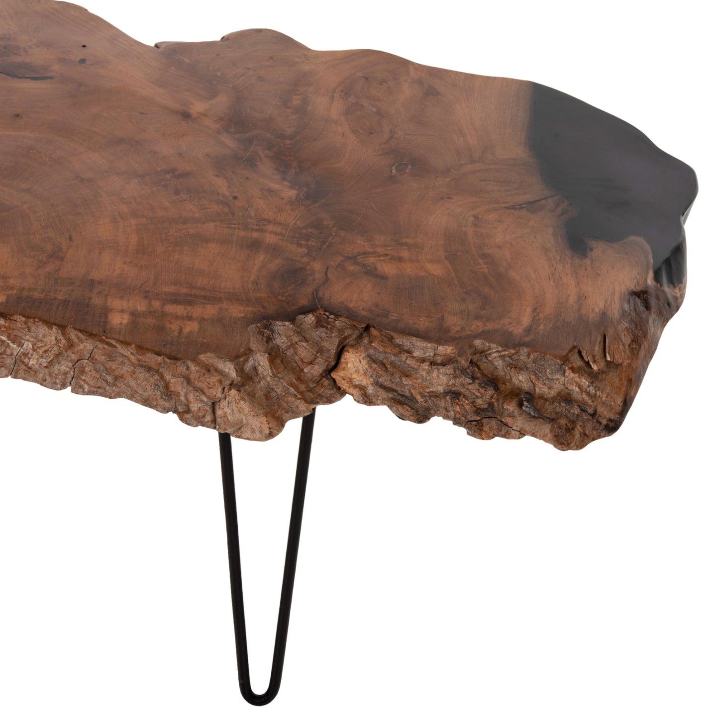 Масичка за кафе Глейз от тиково дърво с метални крака 110x60x48Hcm