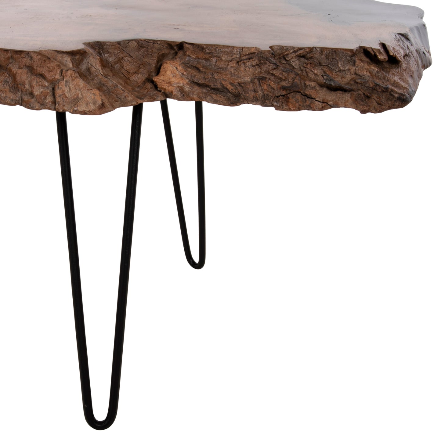 Масичка за кафе Глейз от тиково дърво с метални крака 110x60x48Hcm