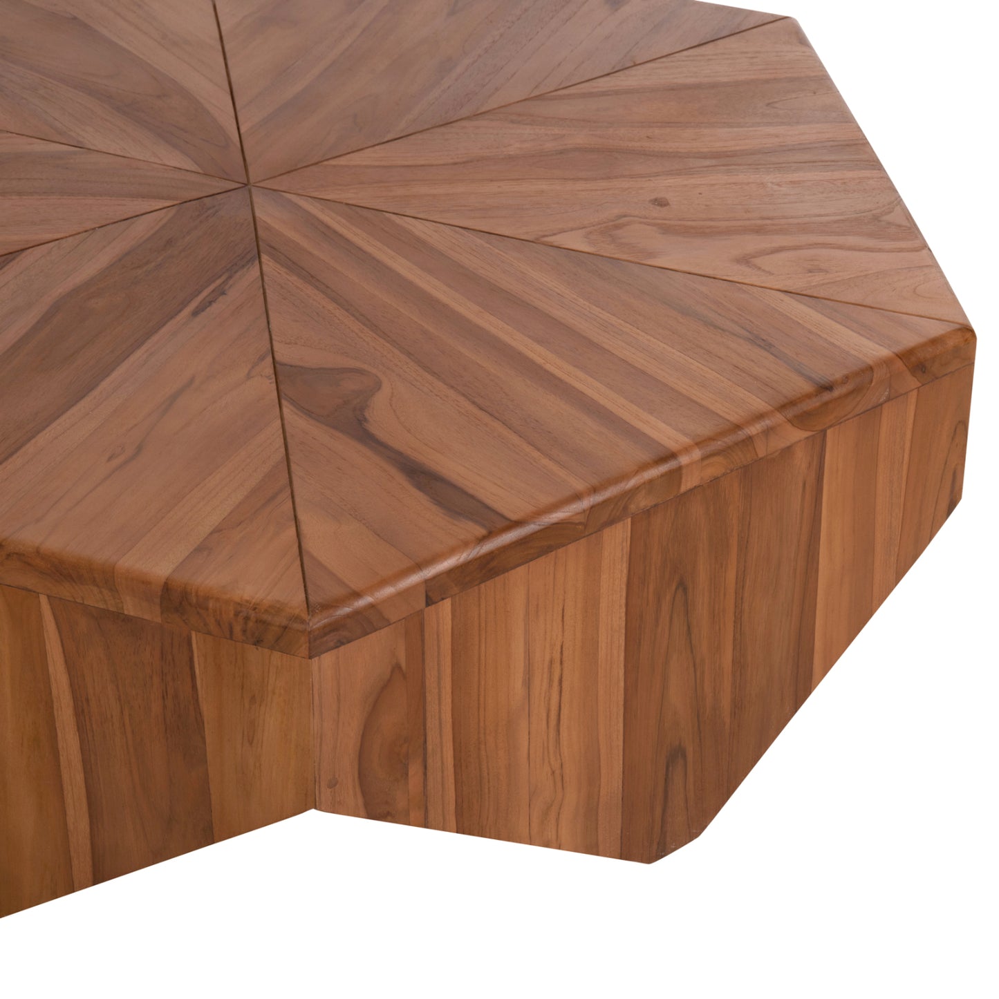Кафезна маса ХЕКСАГОН от тиково дърво в натурален цвят 114x99x34Hcm