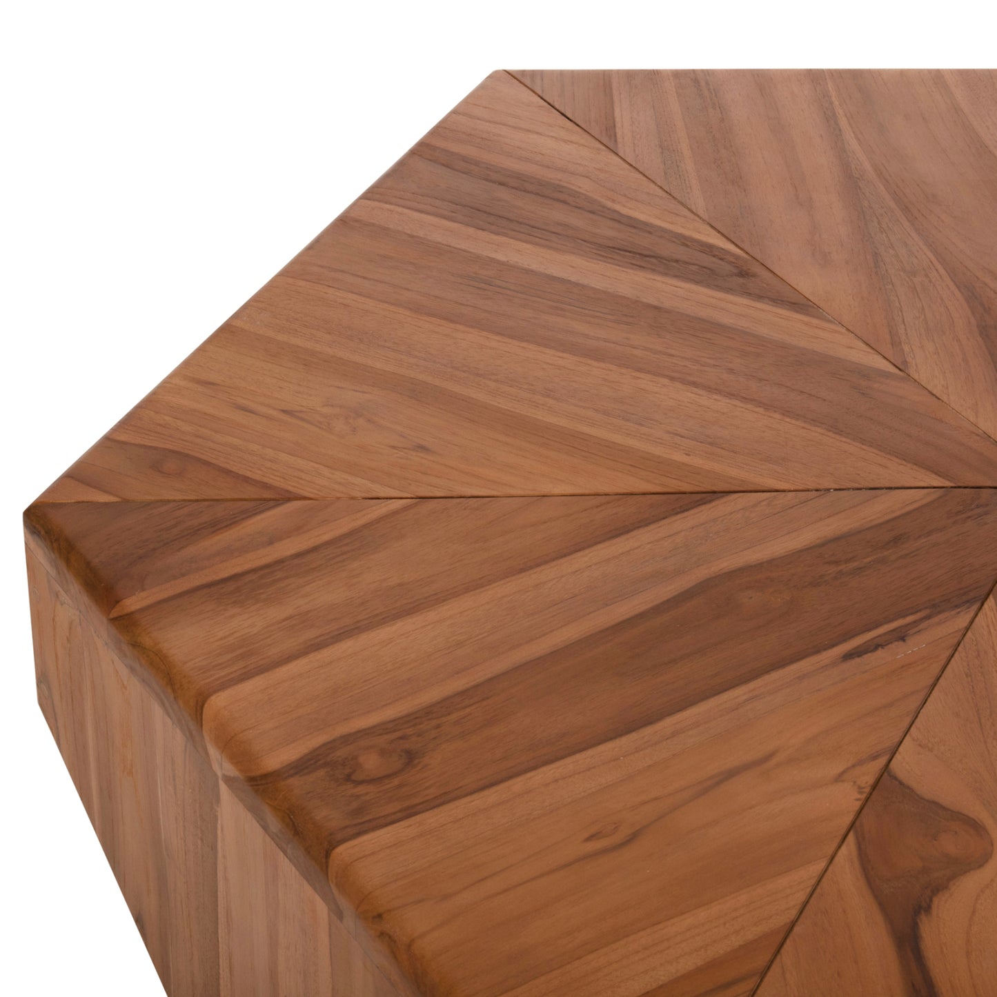 Кафезна маса ХЕКСАГОН от тиково дърво в натурален цвят 114x99x34Hcm
