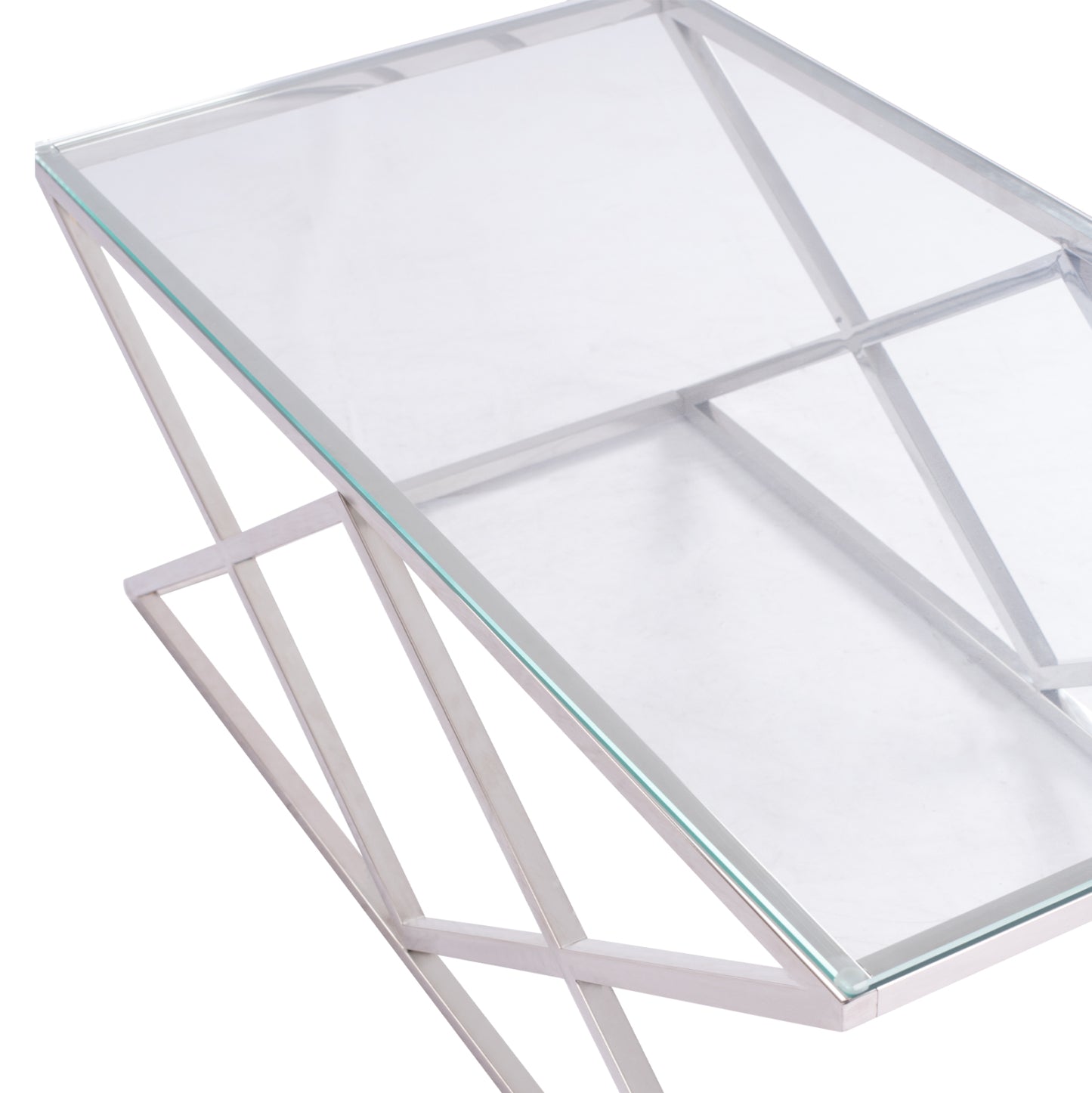 Масичка за кафе ХОЛАНД с стъклена и хромирана основа 120X60Χ45 EK