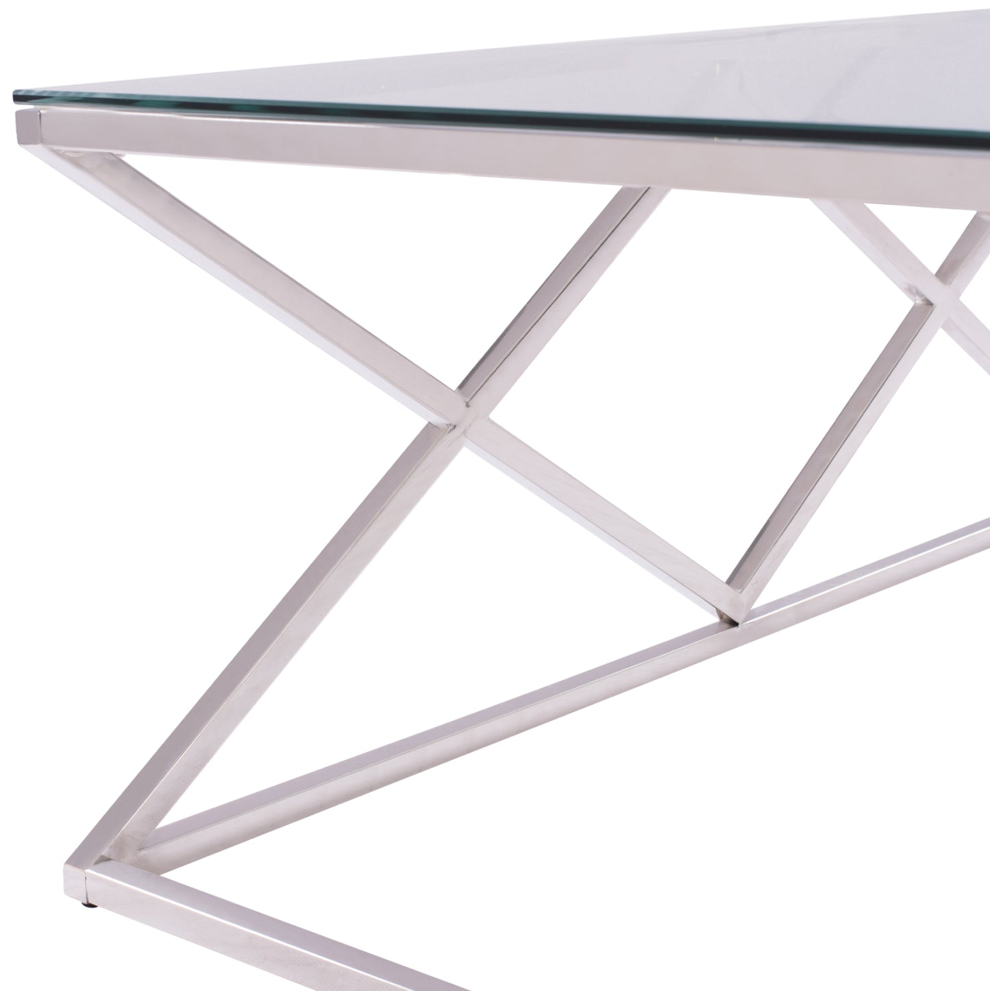 Масичка за кафе ХОЛАНД с стъклена и хромирана основа 120X60Χ45 EK