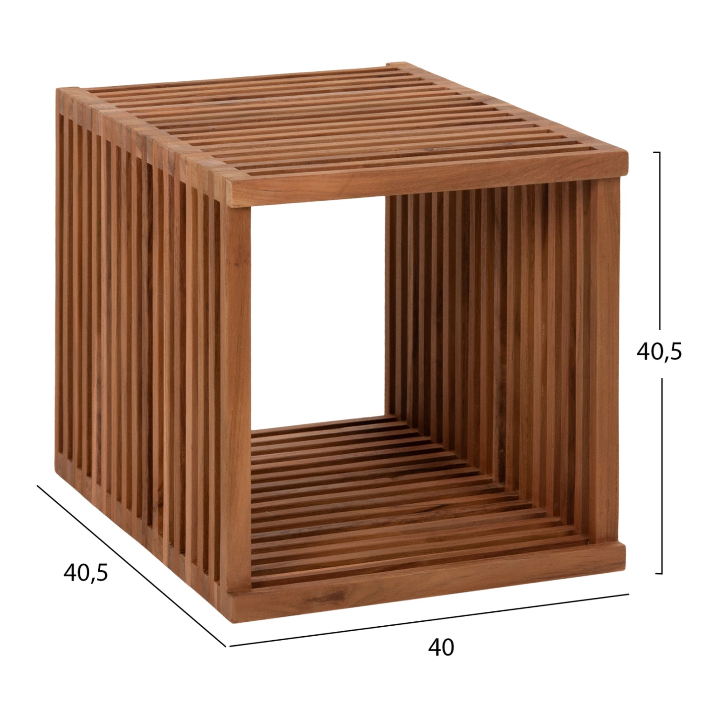 Секционна маса Cube от тиково дърво за всекидневна