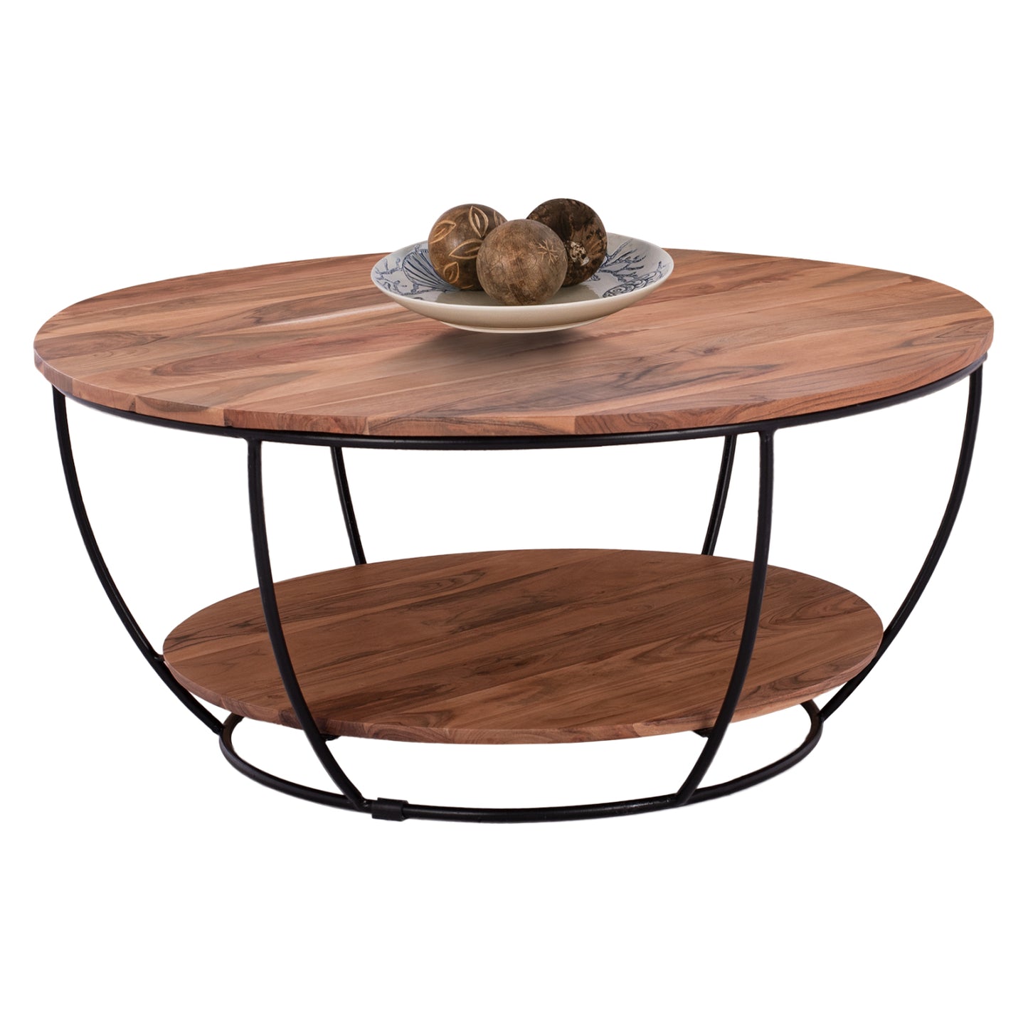 COFFEE TABLE HM8778.11 ACACIA WOOD Φ90x40 cm. image 1