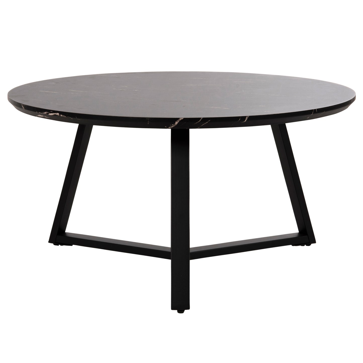Кръгла Маса За Кафе С Черен Мраморен Топ Φ80x42Hcm