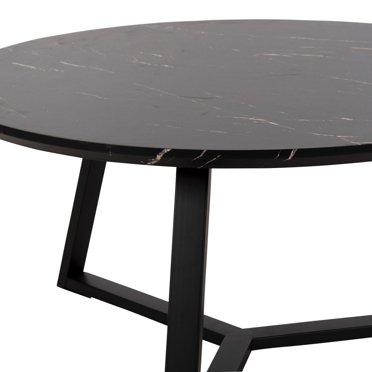 Кръгла Маса За Кафе С Черен Мраморен Топ Φ80x42Hcm