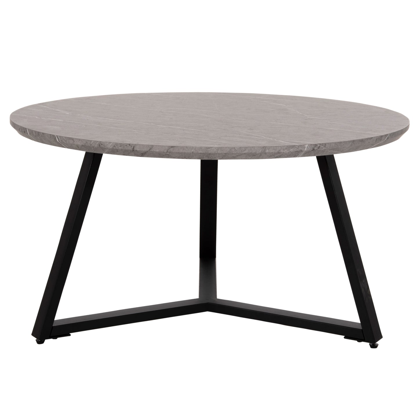 Кръгла Маса За Кафе Сив Мрамор И Метална Основа Φ80x42Hcm