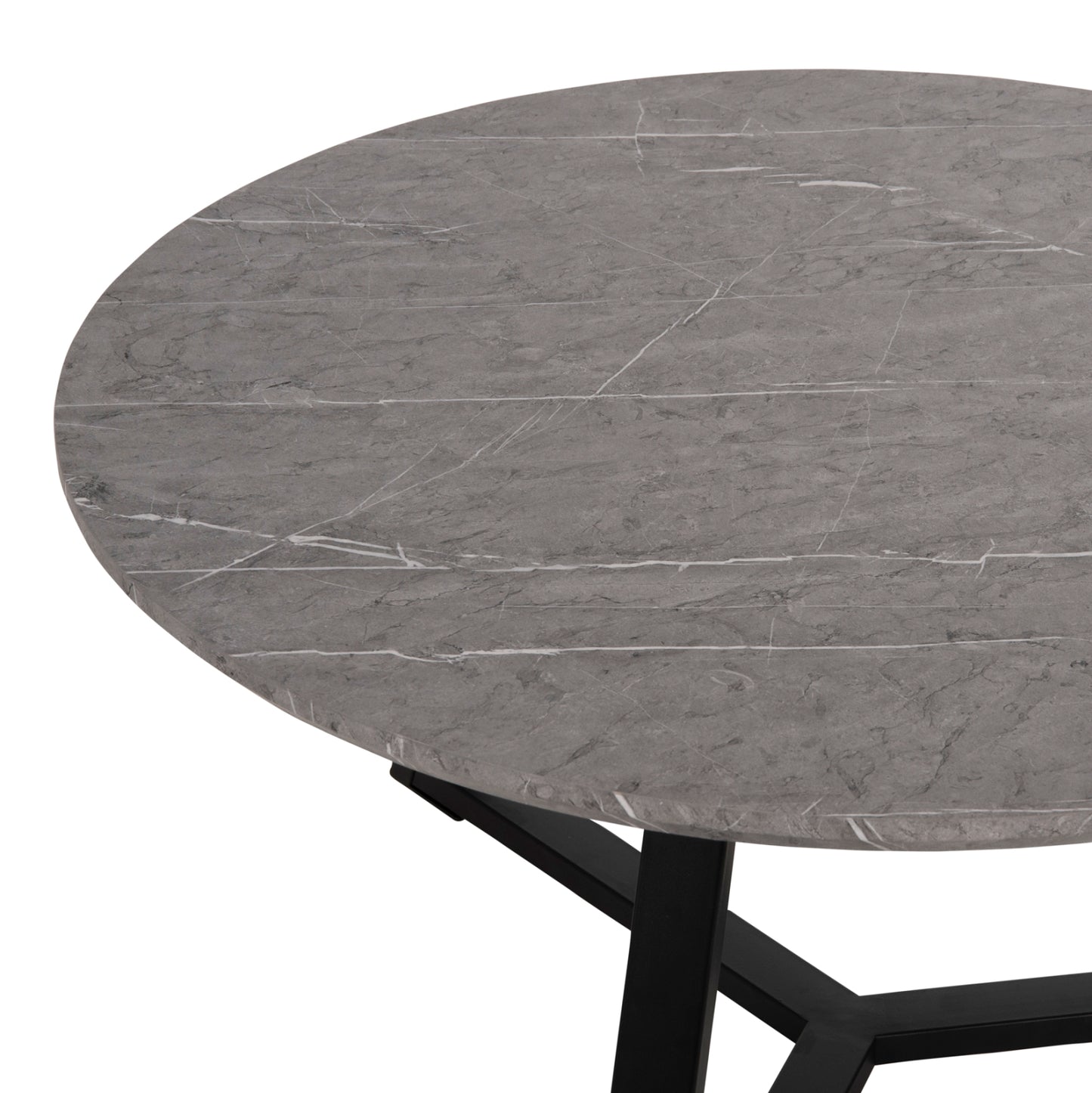 Кръгла Маса За Кафе Сив Мрамор И Метална Основа Φ80x42Hcm