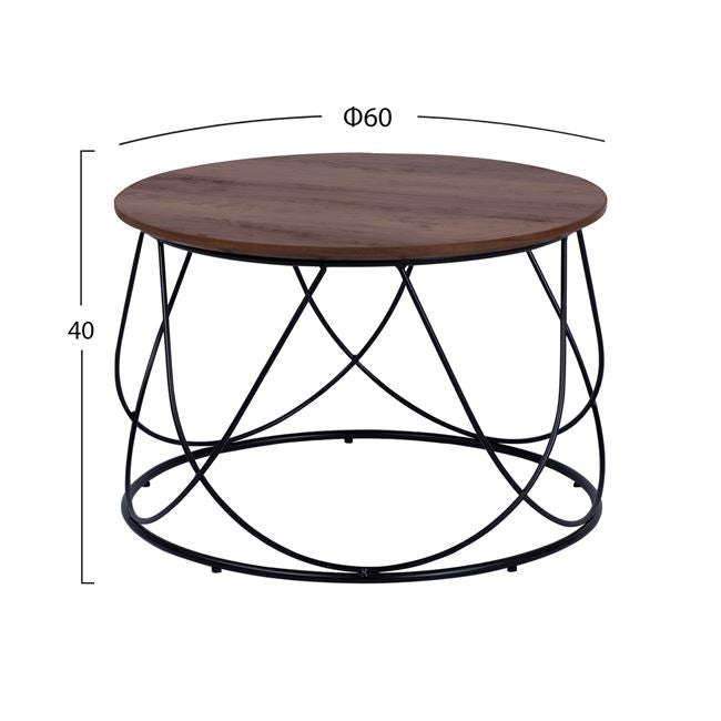 Кръгла Маса За Кафе MDF С Метална Ос Φ60x40см