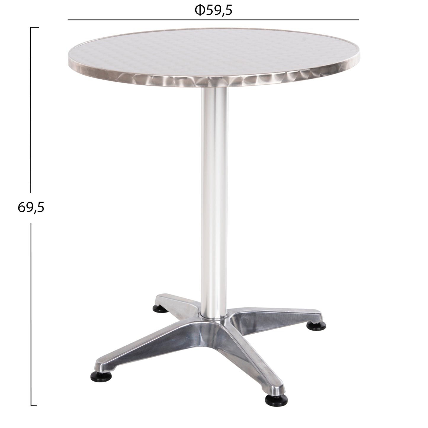 ROUND ALUMINUM TABLE FRODO HM5539 METALLIC COLOR-4-PRONGED BASE Φ59,5x69,5Hcm.