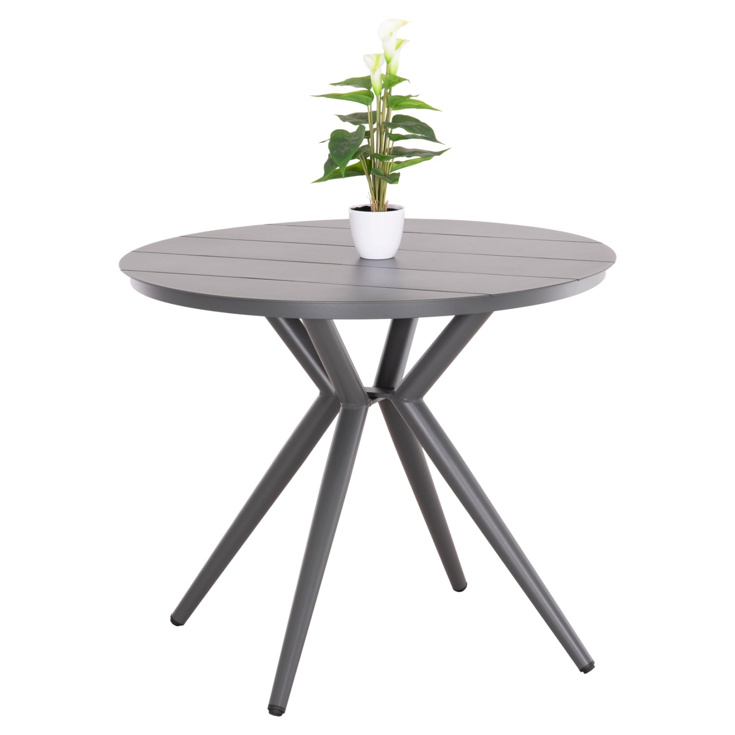 OUTDOOR TABLE ROUND HIGER HM6289.01 GREY ALUMINUM Φ90Χ74Hcm. image 1