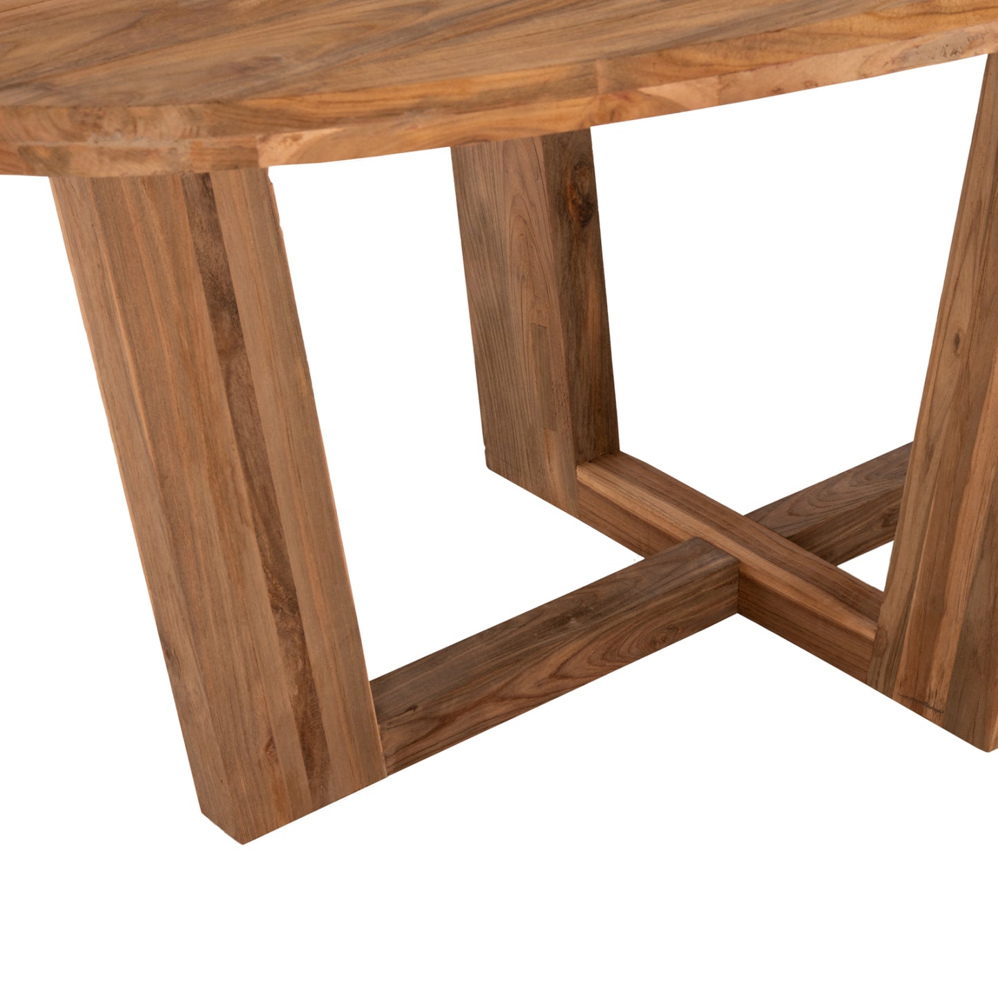 Овална маса за хранене CARIB от рециклиран тиков дървен материал 250x110x78Hcm