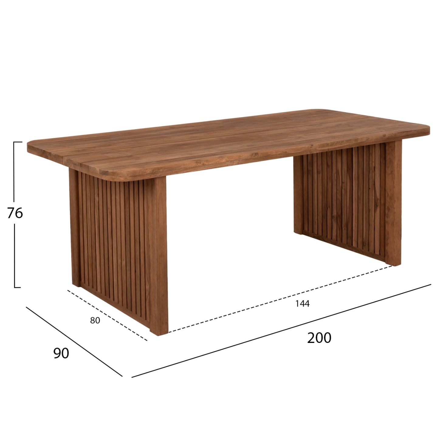 Трапезна Маса Бонтанг от Реконструиран Тик 200x90x76Hcm