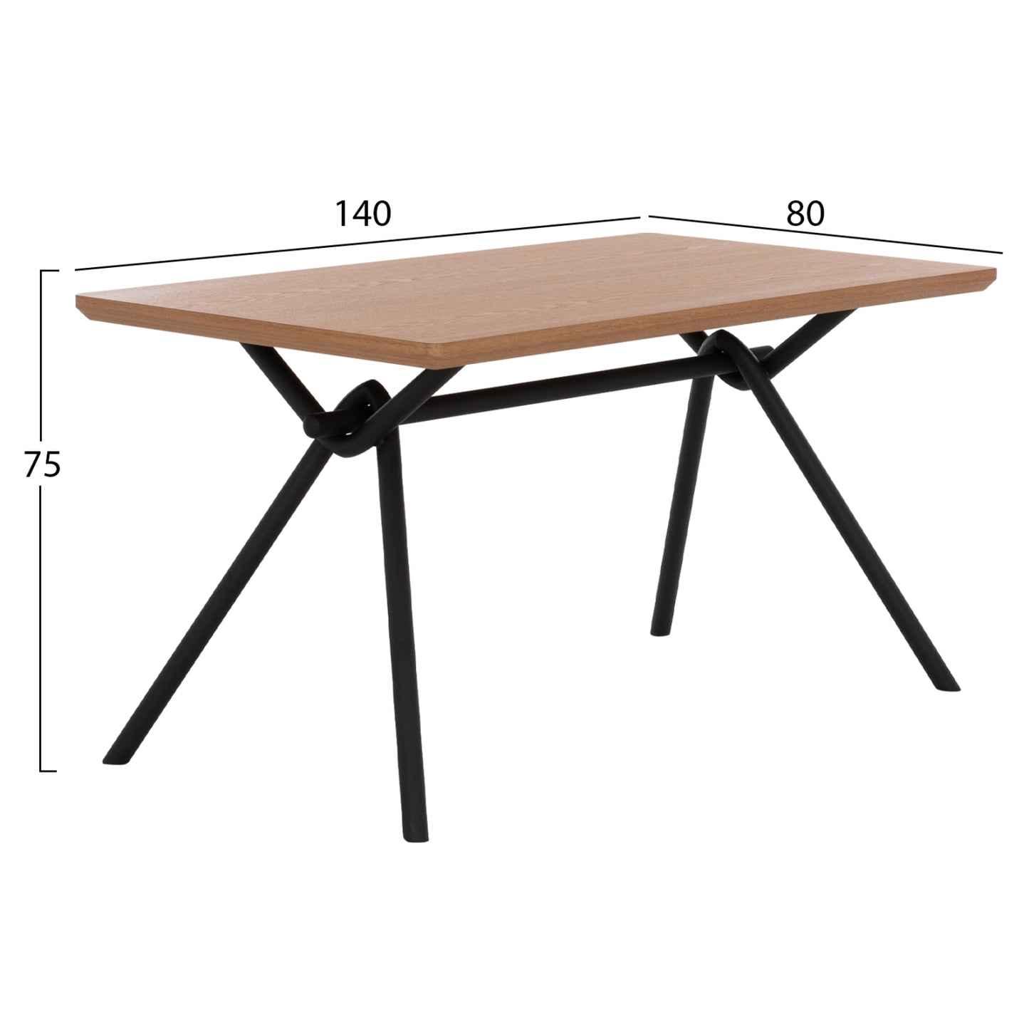 Трапезна Маса Манди с MDF Плотове и Метални Ноги 140x80x75H