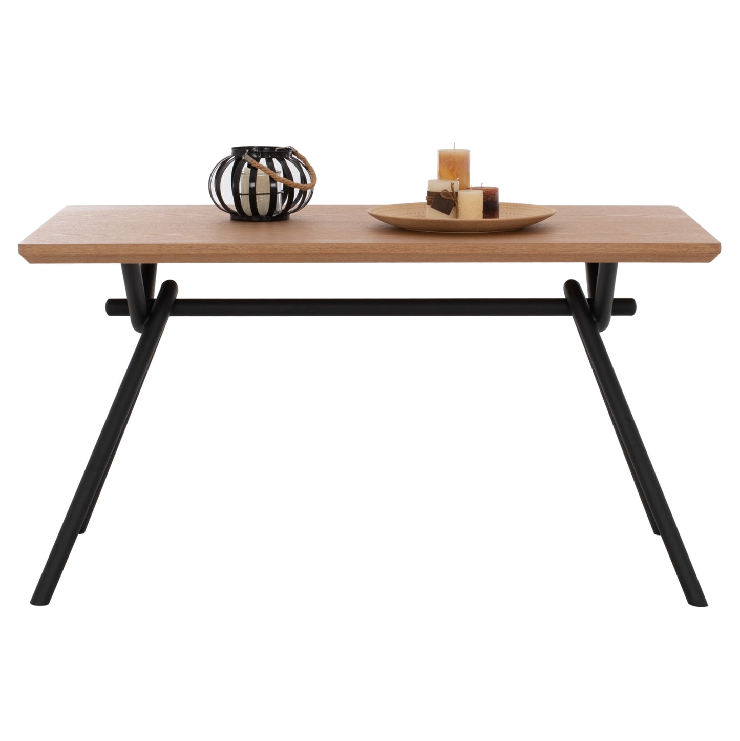 Трапезна Маса Манди с MDF Плотове и Метални Ноги 140x80x75H