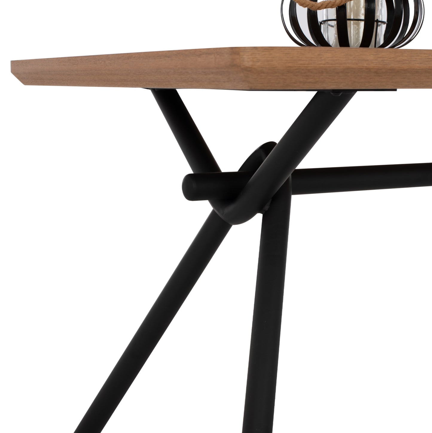 Трапезна Маса Манди с MDF Плотове и Метални Ноги 140x80x75H