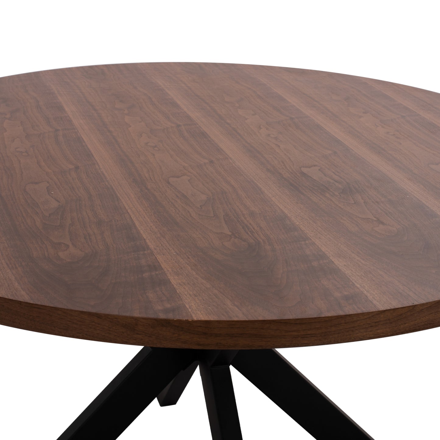 Кръгла Трапезарийна Масa Sari с MDF и Орехово Дърво Φ140x75Hcm