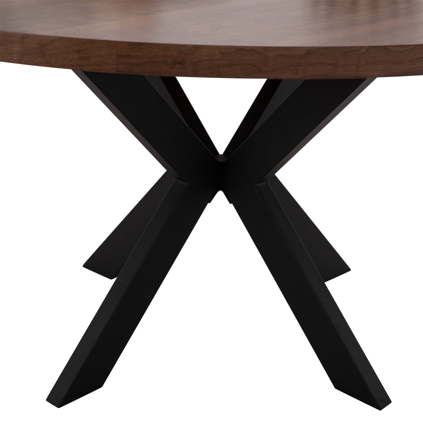 Кръгла Трапезарийна Масa Sari с MDF и Орехово Дърво Φ140x75Hcm
