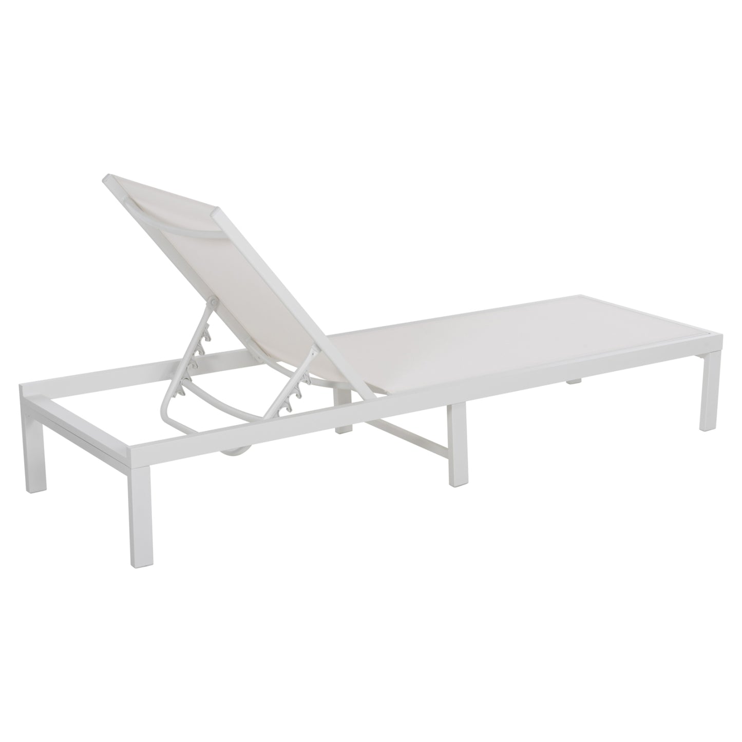 ALUMINUM SUNBED THATCHER HM5983.01 WHITE FRAME & TEXTILENE 196,5x64,5x92Hcm.