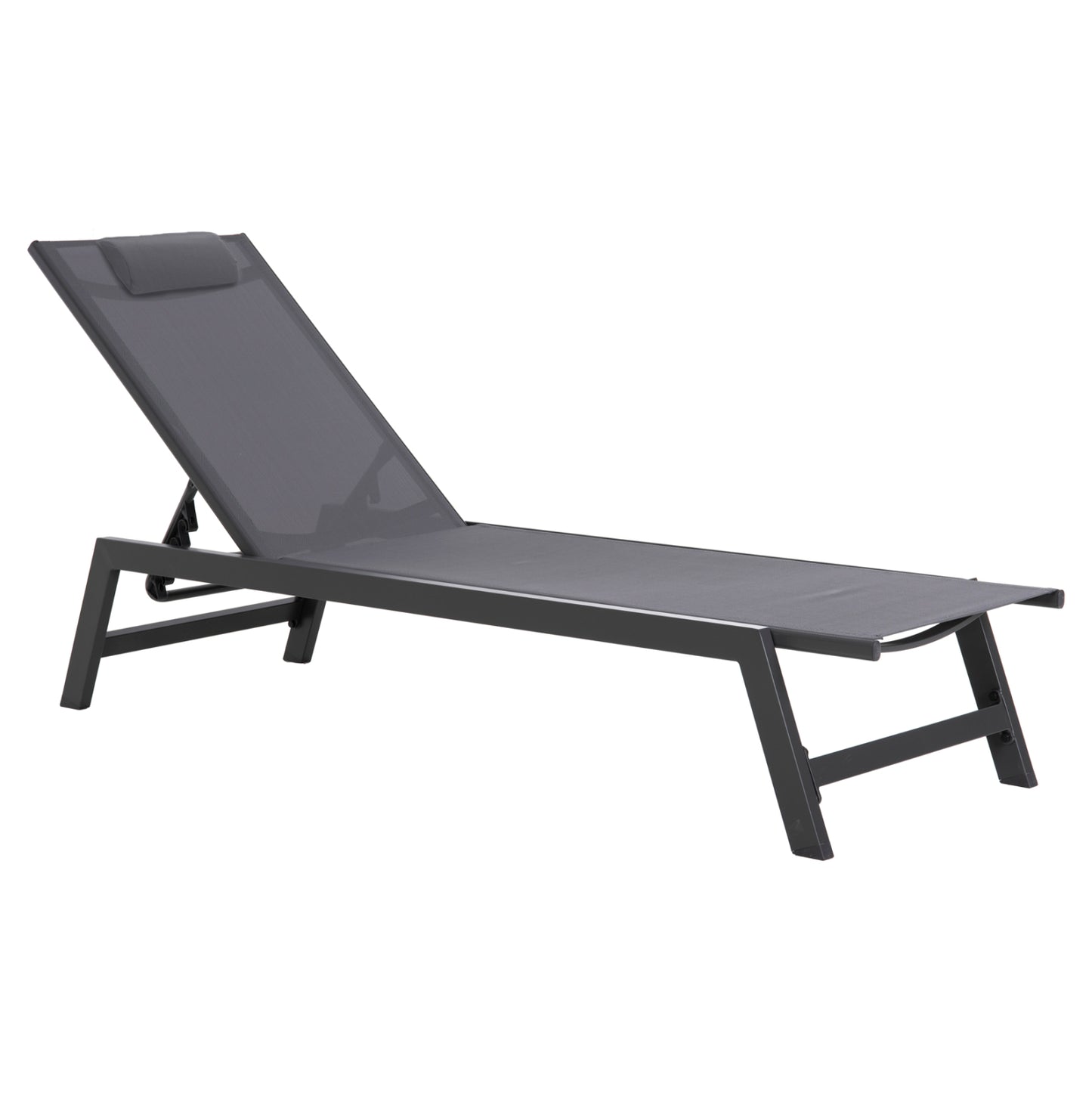 ALUMINUM SUNBED WITH HEADREST RABIA HM5982.03 IN ANTHRACITE 191,5x60x89,5Hcm. image 1