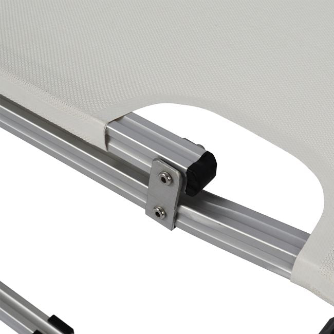 Professional Sunbed Aluminum HM5071.03 White 195x53-60x30 cm