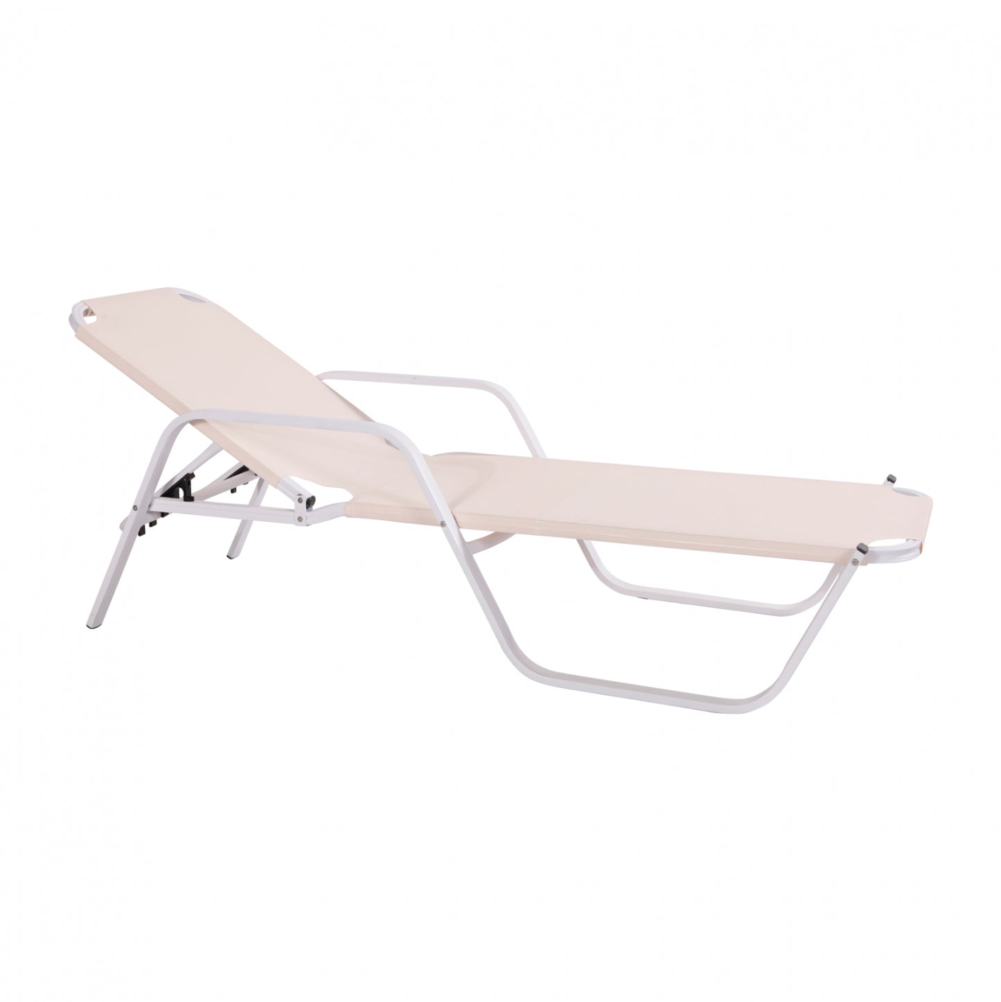Professional Aluminum Sunbed HM5484.03 White 192x62x33 cm image 1