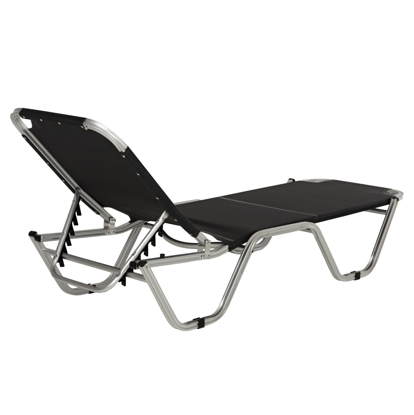 Professional sunbed aluminum WALDO HM5071.90 Black 195x53-60x30 cm