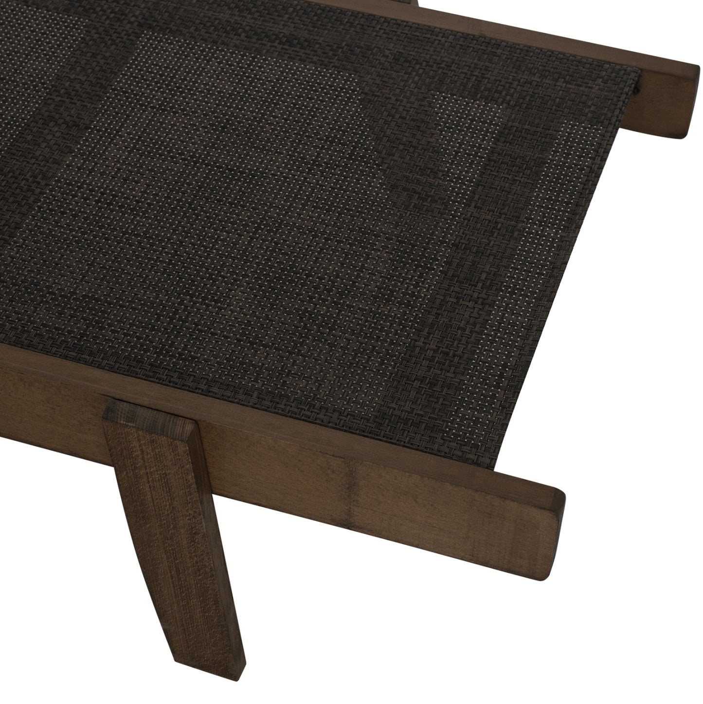 SUNBED PROFESSIONAL CRETA BEECH WOOD IN WALNUT COLOR & BROWN TEXTILENE 200x61-66x31-91Hcm.HM10356.04