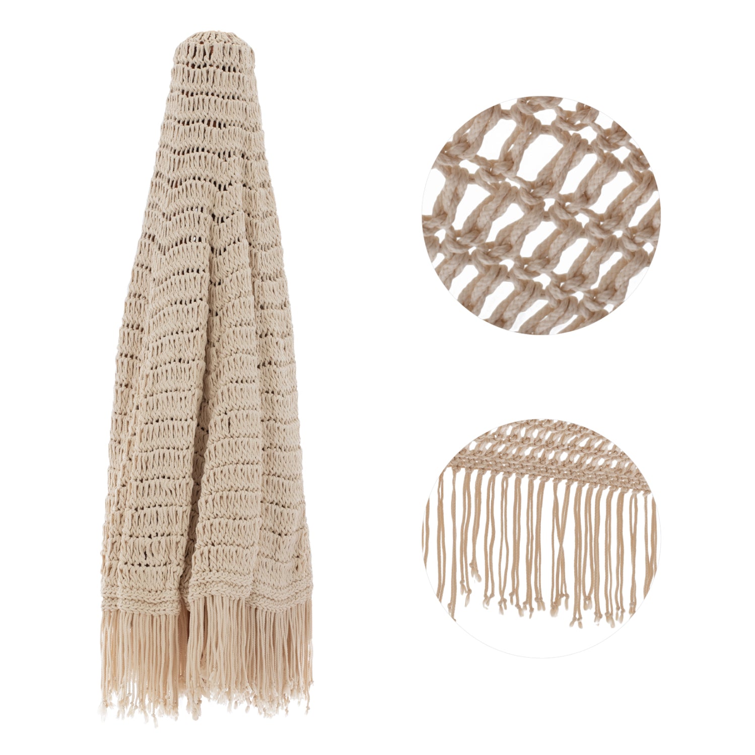 REPLACEMENT FABRIC 8-BEAM 2.3m MACRAME BEIGE FOR PROFESSIONAL UMBRELLA HM5779.01 image 1
