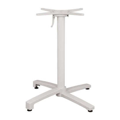 Aluminum Base Folding White matte 69x69x73-92cm with cross HM459.02
