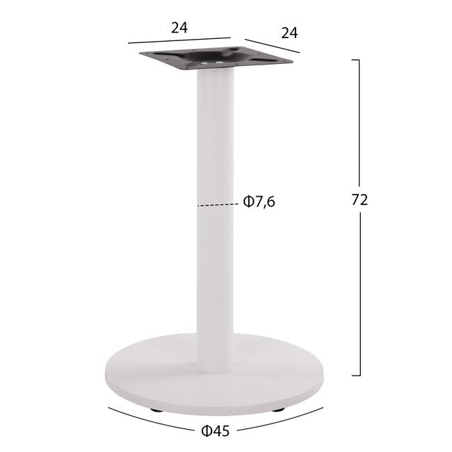 Base Metallic White Matte '45x72 with adjusters HM419.12
