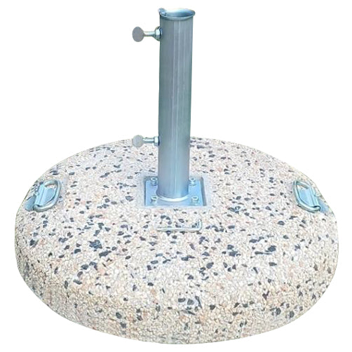 PREMIUM UMBRELLA BASE HM5476.50P CONCRETE MOSAIC 50KG WITH HANDLES AND GALVANISED TUBE Φ62mm image 1