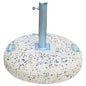 PREMIUM UMBRELLA BASE HM5476.50P CONCRETE MOSAIC 50KG WITH HANDLES AND GALVANISED TUBE Φ62mm image 1