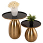 SIDE TABLES 2PCS HM9661 METAL IN BLACK AND GOLD Φ50,5 &Φ40,5cm. image 1