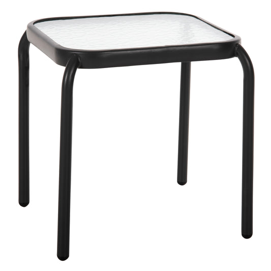 OUTDOOR SIDE TABLE SQUARE DIDO HM5975.01 METAL IN ANTHRACITE-GLASS 41x41x43Hcm. image 1