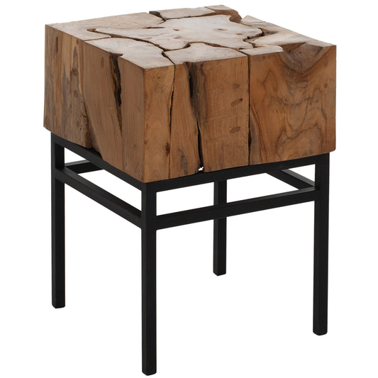 SIDE TABLE PIEN HM9353 SQUARE SOLID TEAK NATURAL COLOR 38X38X55H image 1