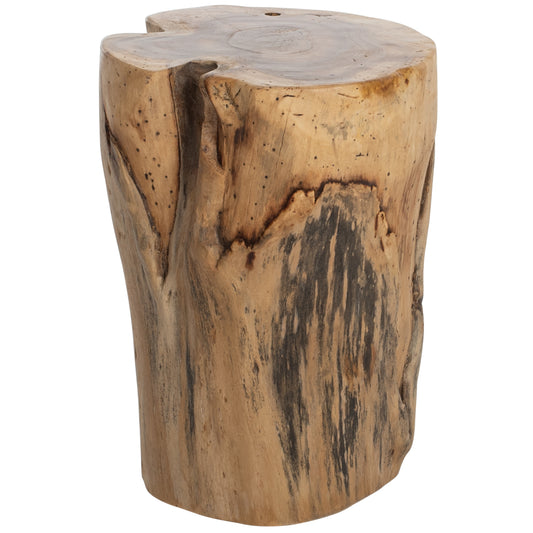 STUMP SIDE TABLE FB99374 SOLID TEAK TRUNK NATURAL Φ30-35X45 image 1