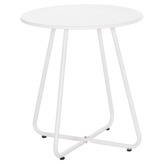 SIDE TABLE ROUND SAMMON HM6271.02 METAL IN WHITE COLOR Φ45x50Hcm. image 1