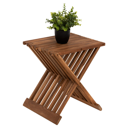 SIDE TABLE HM7896 FOLDABLE MADE OF TEAK WOOD IN NATURAL COLOR 40x33x45Hcm. image 1
