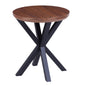 SIDE TABLE ROUND HM9473.02 MDF WITH WALNUT WOOD VENEER TOP AND BLACK METAL LEGS Φ50x55Hcm. image 1