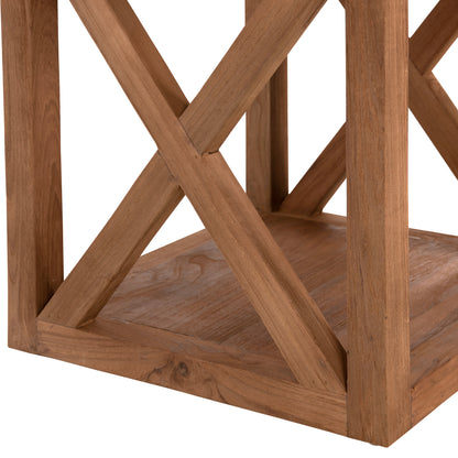 Масичка NYM с Площ за Съхранение от Регенерирано Тиково Дърво 45x45x51Hcm