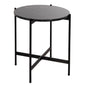 SIDE TABLE HM9589.01 MDF BLACK MARBLE-BLACK METAL BASE Φ50x55Hcm. image 1